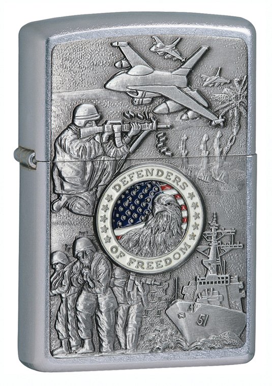 Zippo Joined Forces Emblem Street Chrome Lighter