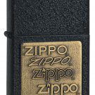 Zippo Brass Emblem Black Crackle Lighter