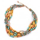 2016 European and American fashion ladies wedding national storm Bohemia multi-level m bead necklace