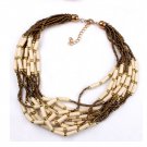 European  fashion ladies wedding national storm Bohemia multi-level m bead beige   necklace
