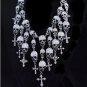 new punk exaggerated multilayer with ms drilling skull tassel necklaces