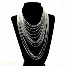 Fashion ladies retro multilayer tassel clavicle necklace sweater chain necklace