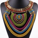 Fashion wedding gift exaggerated personality multi-layer chain diamond Bohemian necklace