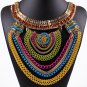 Fashion wedding gift exaggerated personality multi-layer chain diamond Bohemian necklace