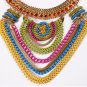 Fashion wedding gift exaggerated personality multi-layer chain diamond Bohemian necklace