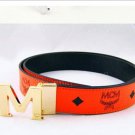 Wholesale Hot Sell Men orange  Belt Low Price pu Leather Belt Strap Famous Belt