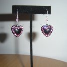 HANDMADE SWAROVSKI PINK CRYSTAL LUCITE EARRINGS