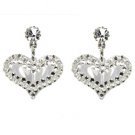BRAND NEW CRYSTAL AND LUCITE HEART EARRINGS **FREE US SHIPPING**