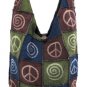 Cotton Bag Patchwork Hobo Hippie Boheme Spirals Peace Signs Space Roomy Gift