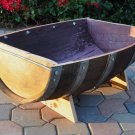 Planter 1/2 Half Trough Wine Barrel Wood Plant Garden Patio Flower Outdoor Decor