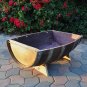 Planter 1/2 Half Trough Wine Barrel Wood Plant Garden Patio Flower Outdoor Decor