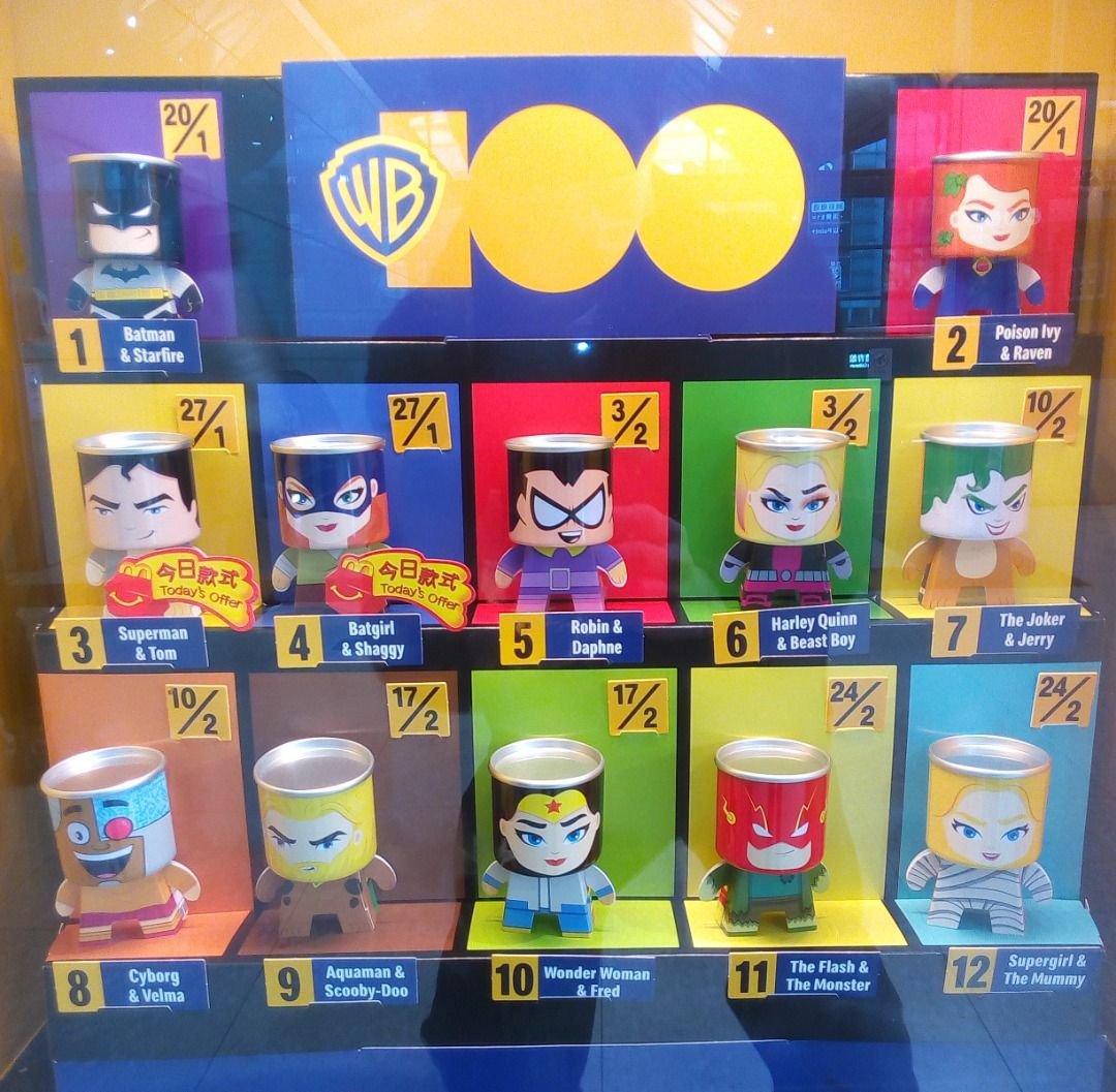 2023 McDonald's DC Warner Bros WB 100 years happy meal toy Set of 12 Batman Poison Ivy Superman