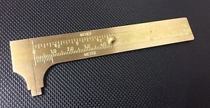 4" VERNIER CALIPER BRASS POCKET -100mm GAUGE TOOL BEADS COINS SLIDE