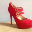 NWB Material Girl Red High Heels Stilettos Size 8