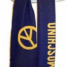 Moschino Blue Yellow Logo Unisex Men Woman Wool Scarf Made in Italy NEW