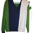 Daniele Fiesoli Italy Green Navy Gray Sweater Long Sleeve Mens Size XL