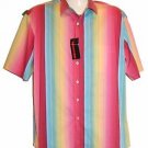 Signum Yellow Pink Stripes Cotton Fancywork Men Dress Shirt Size XL Germany