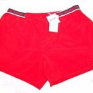 Moschino Swim Red AUTHENTIC Cotton Shorts Black Belt Logo Size US 38 EU 54 NEW