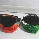 Lot of 4 Multi-Color 3D Rose Black, Green, Orange Headbands Bands Set NEW