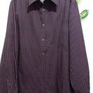 Theory Dark Purple Stripes Mens 100% Cotton Button Down Shirt Size XL NEW