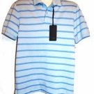 Les Copains Light Blue Striped Polo Mens Cotton Italian Shirt Size L 50 NEW