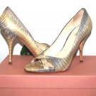 MIU MIU Woman's Yellow Gray Real Snake Skin Shoes High Heels Size US 6 EU 36