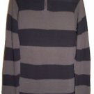 Armani Collezioni Men's Half Zip Purple Striped Cotton Italian Sweater Size L