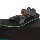 TEVA Men Gray Green Sole Walking Strap Sandal Flip Flops Shoes Size 12 NEW