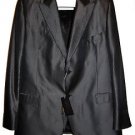 Messori Steel Gray Striped Shiny Mens Jacket Blazer Size US 46 EU 56