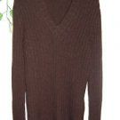 Dolce & Gabbana Brown Wool V Neck Italian Sweater Size US 40 EU 50 NEW