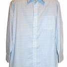 Forsyth of Canada White Blue Plaids Button Down Men Shirt Size 16.5  32 / 33