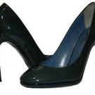Yves Saint Lauren Green Olive Dark Woman's Italy Shoes High Slim Heels Size 36