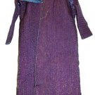 Uzbek Chopon Men Purple Gold Handicraft Embroidery Chopon Quilted Robe One Size