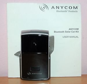 ANYCOM Bluetooth Solar Car-Kit Handsfree Set Black New Mount