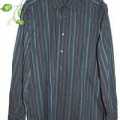 Kenneth Kole New York Blue Green Striped Design Button Up Shirt Size XL NEW