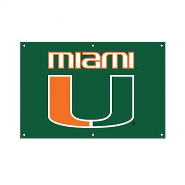 Miami Hurricanes Flags - 2'x3' Heavy Weight Fan Banners - Embroidered With Metal Grommets