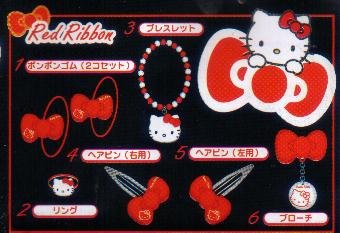 KAWAII Japan Hello Kitty Hair Clip (Red) #5