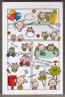 Taiwan Rabbit Kitten Comic Notepad (large memo pad)
