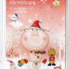 Korea Pink Pig Christmas Card w/ Envelope (Glitter)
