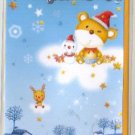 Korea Bear Snowman Christmas Card w/ Envelope (Glitter)