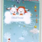 Korea Rabbit on Cloud Christmas Card w/ Envelope (Glitter)