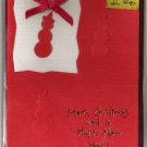 Korea Snowman Christmas Card w/ Envelope (Embossed)