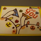 Taiwan Bears w/ Paper Plane Sparkly Notecard KAWAII
