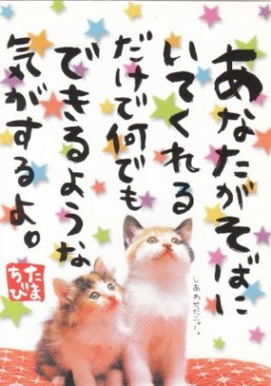 Japan Kamio Kitten w/ Stars Postcard KAWAII