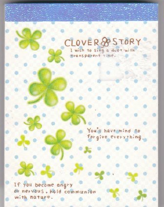 Japan Pool Cool Clover Story Memopad KAWAII