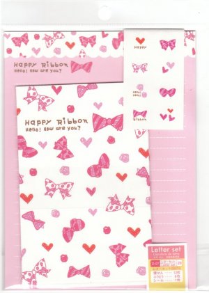 JAPAN Happy Ribbon Lettersets Pack + Sticker KAWAII