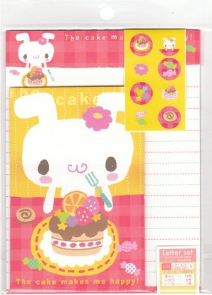 JAPAN Rabbit Cake Lettersets Pack + Sticker KAWAII