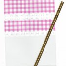 4x Japan Pink Plaid w/ Ribbons Lace Plastic Gift Bags w/ tie KAWAII