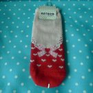 Korea Wear Pumps Ribbon Socks Kawaii (Red)