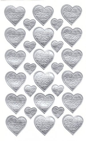 Korea Silvery Heart Sticker KAWAII